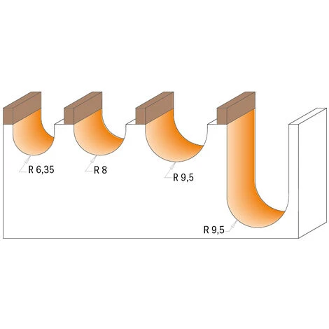 CMT ORANGE TOOLS 714.190.11B Fraise à Profil Gorge avec Roulement HW S=6 R=9,5 - Pour Défonceuse, Affleureuse et Toupie 5 CMT ORANGE TOOLS 714.190.11B Fraise à Profil Gorge avec Roulement HW S=6 R=9,5 - Pour Défonceuse, Affleureuse et Toupie – Image 3