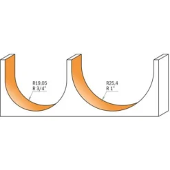 CMT ORANGE TOOLS 814.880.11 Fraise pour Profil Gorge HW S=12,7 D=38,1X31,75 R=19,05 - Fraise pour Défonceuse, Affleureuse et Toupie -Toupie Soldes 1663231 3