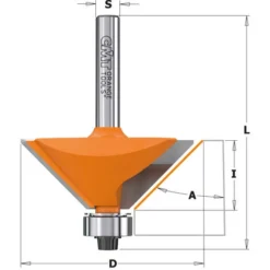 CMT ORANGE TOOLS Fraise à Chanfreiner 836.130.11 HM-FR - D=19x11.5mm, Angle 15°, Queue 1/4" -Toupie Soldes 1663389 3