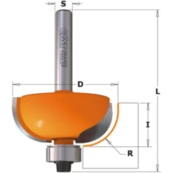 CMT ORANGE TOOLS 837.222.11 HM-FR - Fraise à gorge D=22.2x12.7 R=6.4 S=1/4' DR pour défonceuse, affleureuse et toupie -Toupie Soldes 1663398 2
