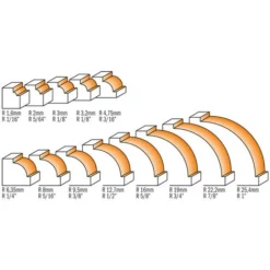 CMT ORANGE TOOLS 839.190.11 HM-FR Quart de Ronde D=19 R=3.2 S=1/4' DR - Fraise pour Défonceuse, Affleureuse et Toupie -Toupie Soldes 1663433 3