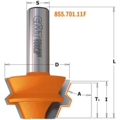 CMT ORANGE TOOLS 855.505.11 Fraise pour Joints 22,5° M+F HW S=12,7 D=37,3 - Fraise pour Défonceuse, Affleureuse et Toupie -Toupie Soldes 1663517 4