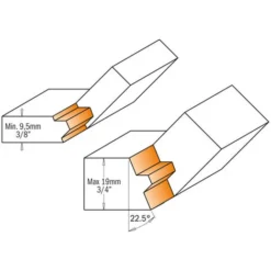 CMT ORANGE TOOLS 855.505.11 Fraise pour Joints 22,5° M+F HW S=12,7 D=37,3 - Fraise pour Défonceuse, Affleureuse et Toupie -Toupie Soldes 1663517 5