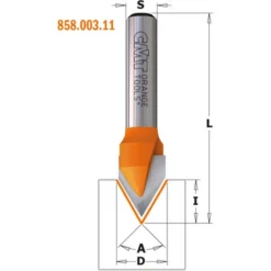 CMT ORANGE TOOLS 858.002.11 Fraise à Pointe Laser 35° HWM S=6,35 D=9,5 L=51 Z1 pour Défonceuse, Affleureuse et Toupie -Toupie Soldes 1663548 5