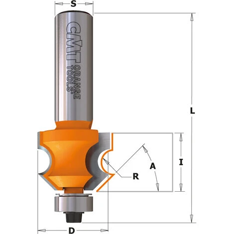 CMT ORANGE TOOLS 861.601.11 Fraise à Arrondir et Chanfreiner 45° avec Roulement - S=12,7 D=23,8X19 R=4 4 CMT ORANGE TOOLS 861.601.11 Fraise à Arrondir et Chanfreiner 45° avec Roulement - S=12,7 D=23,8X19 R=4 – Image 2