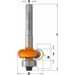 CMT ORANGE TOOLS 862.050.11 Fraise Demi-Cercle HW Z2 S=6,35 D=22,7 R=5 pour Défonceuse, Affleureuse et Toupie -Toupie Soldes 1663568 2