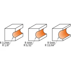 CMT ORANGE TOOLS 862.050.11 Fraise Demi-Cercle HW Z2 S=6,35 D=22,7 R=5 pour Défonceuse, Affleureuse et Toupie -Toupie Soldes 1663568 3