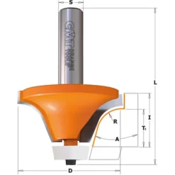 CMT ORANGE TOOLS 866.602.11 Fraise à Parachever 15° avec Roulement S=12.7 D=50.8x25.4 pour Défonceuse, Affleureuse et Toupie -Toupie Soldes 1663595 2