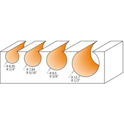 CMT ORANGE TOOLS 868.754.11 Fraise Sphérique HW Z2 - Diamètre 25,4 mm - Pour Défonceuse, Affleureuse et Toupie -Toupie Soldes 1663605 3