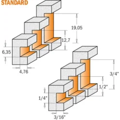 CMT ORANGE TOOLS 880.512.11 Fraise pour Gravures avec Roulement HW S=12,7 D=22,2X12,7 - Fraise pour Défonceuse, Affleureuse et Toupie -Toupie Soldes 1663617 3