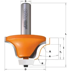 CMT ORANGE TOOLS 880.542.11 Fraise Quart de Rond A/Roulement HW S=12,7 D=54 A=15° R=12,7-6,35 pour Défonceuse, Affleureuse et Toupie -Toupie Soldes 1663622 2