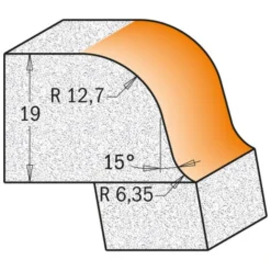 CMT ORANGE TOOLS 880.542.11 Fraise Quart de Rond A/Roulement HW S=12,7 D=54 A=15° R=12,7-6,35 pour Défonceuse, Affleureuse et Toupie -Toupie Soldes 1663622 3