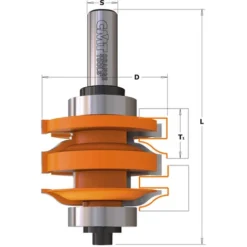 CMT ORANGE TOOLS 891.521.11 Fraise pour Joints Profil et Contreprofil (M+F) HW S=12,7 D=50,8x35 - Fraise pour Défonceuse, Affleureuse et Toupie -Toupie Soldes 1663654 2