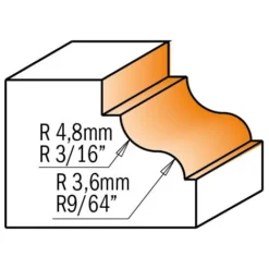 CMT ORANGE TOOLS 947.325.11 HM-FRAISE A PROFIL R=4.8/3.6S=8 +ROULEMENT DR. - Fraise Pour Défonceuse, Affleureuse Et Toupie -Toupie Soldes 1663971 3