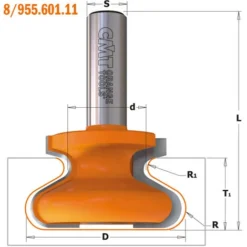 CMT ORANGE TOOLS 955.601.11 HM-FR - Fraise à Défonceuse, Affleureuse et Toupie, Diamètre 47.6 mm, S=12 mm -Toupie Soldes 1664018 2