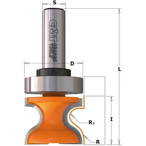 CMT ORANGE TOOLS 955.804.11B Fraise pour Rebords et Poignées avec Roulement - S=12, D=31,7x25,4 - Pour Défonceuse, Affleureuse et Toupie 4 CMT ORANGE TOOLS 955.804.11B Fraise pour Rebords et Poignées avec Roulement - S=12, D=31,7x25,4 - Pour Défonceuse, Affleureuse et Toupie – Image 2