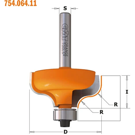 CMT ORANGE TOOLS 959.540.11 Fraise pour Moulures Décoratives avec Roulement HW S=12 D=28,7 R=4 - Fraise pour Défonceuse, Affleureuse et Toupie 4 CMT ORANGE TOOLS 959.540.11 Fraise pour Moulures Décoratives avec Roulement HW S=12 D=28,7 R=4 - Fraise pour Défonceuse, Affleureuse et Toupie – Image 2