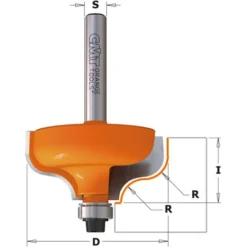 CMT ORANGE TOOLS 960.540.11 Fraise pour Moulures Décoratives avec Roulement HW S=12 D=28,7 R=4 - Fraise pour Défonceuse, Affleureuse et Toupie -Toupie Soldes 1664049 2