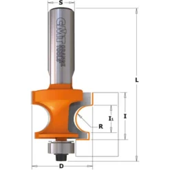 CMT ORANGE TOOLS 961.548.11 Fraise Demi-Ronde avec Roulement S=12 D=25.4 R=4.75 pour Défonceuse, Affleureuse et Toupie -Toupie Soldes 1664055 2
