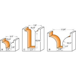 CMT ORANGE TOOLS 965.905.11 Fraise Profilée à Arrondir HW Z2 S=12 D=12,7/22 R=3,2 DR pour Défonceuse, Affleureuse et Toupie -Toupie Soldes 1664083 4