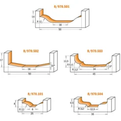 CMT ORANGE TOOLS 970.502.11 Fraise pour Portes en MDF - S=12, D=50x17x55, A=10° - Pour Défonceuse, Affleureuse et Toupie -Toupie Soldes 1664103 4