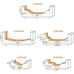 CMT ORANGE TOOLS 970.502.11 Fraise pour Portes en MDF - S=12, D=50x17x55, A=10° - Pour Défonceuse, Affleureuse et Toupie -Toupie Soldes 1664103 5