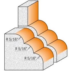 CMT ORANGE TOOLS 980.521.11 Fraise Quart de Rond 3 Rayons avec Roulement HW - S=12, D=66,7x41,3, R=7,93 -Toupie Soldes 1664115 4