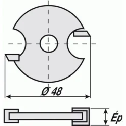 LEMAN Fraise à Rainurer Carbure, Diamètre 48 mm, Épaisseur 3 mm - Fraise pour Défonceuse, Affleureuse et Toupie -Toupie Soldes 19014199 2