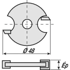 LEMAN Fraise à Rainurer Carbure, Diamètre 48 mm, Épaisseur 3 mm - Fraise pour Défonceuse, Affleureuse et Toupie -Toupie Soldes 19014199 5