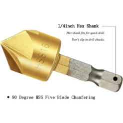 LITZEE Fraises A Bois 6pcs - Fraise Conique 90° HSS, Fraise à Chanfreiner Carbure - 6mm, 8mm, 9mm, 12mm, 16mm, 19mm - Pour Défonceuse, Affleureuse Et Toupie -Toupie Soldes 26862521 5