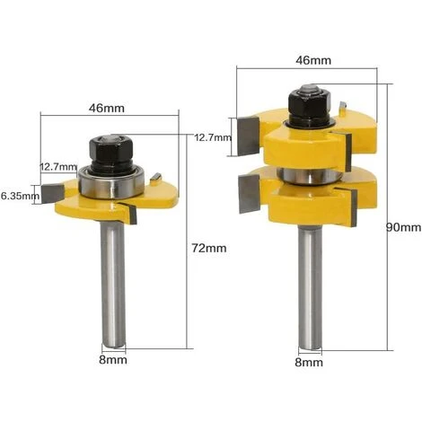 LITZEE Jeu de 2 Couteaux à Percussion à Rainure et à Languette 8 mm - Outil de Travail du Bois Professionnel 4 LITZEE Jeu de 2 Couteaux à Percussion à Rainure et à Languette 8 mm - Outil de Travail du Bois Professionnel – Image 2