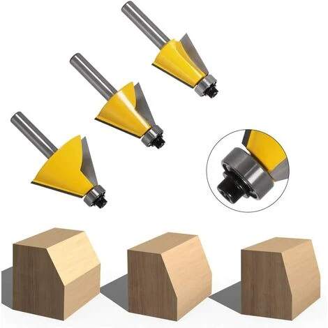 LITZEE 3pcs Fraises à Chanfreiner 8mm pour Bois - 15°, 22,5°, 30° - Outil Défonceuse, Affleureuse et Toupie 4 LITZEE 3pcs Fraises à Chanfreiner 8mm pour Bois - 15°, 22,5°, 30° - Outil Défonceuse, Affleureuse et Toupie – Image 2