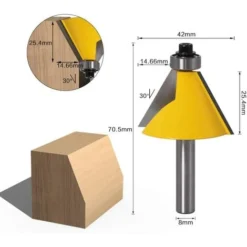 LITZEE 3pcs Fraises à Chanfreiner 8mm pour Bois - 15°, 22,5°, 30° - Outil Défonceuse, Affleureuse et Toupie 11 LITZEE 3pcs Fraises à Chanfreiner 8mm pour Bois - 15°, 22,5°, 30° - Outil Défonceuse, Affleureuse et Toupie -Toupie Soldes 26862580 5