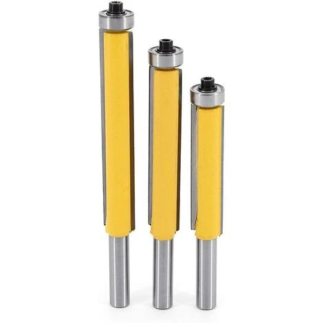 LANGRAY 3Pcs Fraise à Copier 8mm - Fraise à Bois Extra-longue avec Roulement Supérieur - Outil de Fraisage pour Menuiserie et Bricolage 3 LANGRAY 3Pcs Fraise à Copier 8mm - Fraise à Bois Extra-longue avec Roulement Supérieur - Outil de Fraisage pour Menuiserie et Bricolage