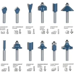 LANGRAY Fraises Défonceuse 12 PCS - Fraises à Rainurer Droites pour Travail du Bois - Boîtier en Plastique -Toupie Soldes 26864281 3