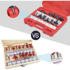 LANGRAY Fraises Défonceuse 12 PCS - Fraises à Rainurer Droites pour Travail du Bois - Boîtier en Plastique -Toupie Soldes 26864281 5