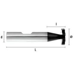 Fraise HSSE DIN850D pour Rainurage - D. 16,5 x Lt. 56 x Lu. 5 x Di. 10 mm - HEPYC - Compatible Défonceuse, Affleureuse et Toupie