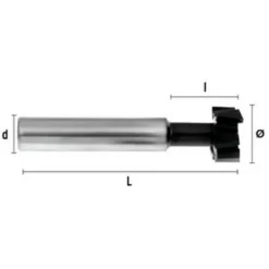 Fraise Métal HSSE DIN851N D. 18 x Lt. 70 x Lu. 8 x Di. 12 mm Q. DIN 1835B pour Rainurage - HEPYC