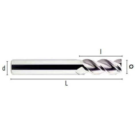 Fraise Métal Carbure HM-MD W D. 5 x Lt. 57 x Lu. 13 x Di. 6 mm Q. DIN 6535HA pour Défonceuse, Affleureuse et Toupie - HEPYC 3 Fraise Métal Carbure HM-MD W D. 5 x Lt. 57 x Lu. 13 x Di. 6 mm Q. DIN 6535HA pour Défonceuse, Affleureuse et Toupie - HEPYC