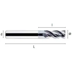 Fraise en Métal Carbure HEPYC HM-MD DIN6527L - D. 4,5 x Lt. 57 x Lu. 8 x Di. 6 mm - Pour Défonceuse, Affleureuse et Toupie