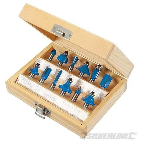 SILVERLINE Fraises à Défoncer TCT 8 mm, 12 Pcs - Pour Défonceuse, Affleureuse et Toupie 3 SILVERLINE Fraises à Défoncer TCT 8 mm, 12 Pcs - Pour Défonceuse, Affleureuse et Toupie