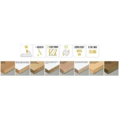 MTEC514 - Fraises Hélicoïdales HW UP-DOWN Positives/Négatives Z2+2 pour Défonceuse, Affleureuse et Toupie - Mobiltecnica -Toupie Soldes 28248180 2