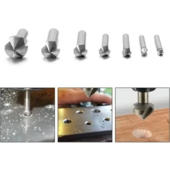 Kit de Fraises à Chanfreiner en Acier à Grande Vitesse - 6 Pièces avec 3 Lames pour Bois - Perle Rare 8 Kit de Fraises à Chanfreiner en Acier à Grande Vitesse - 6 Pièces avec 3 Lames pour Bois - Perle Rare -Toupie Soldes 29868504 3