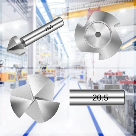 Kit de Fraises à Chanfreiner en Acier à Grande Vitesse - 6 Pièces avec 3 Lames pour Bois - Perle Rare 6 Kit de Fraises à Chanfreiner en Acier à Grande Vitesse - 6 Pièces avec 3 Lames pour Bois - Perle Rare – Image 4