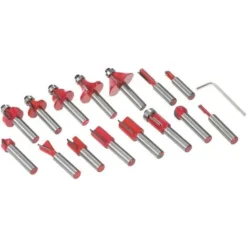 BEARSU Jeu de 15 Mèches de Toupie en Carbure de Tungstène pour Trous dans le Bois (1/4 Pouce) - Idéal pour Défonceuse, Affleureuse et Toupie -Toupie Soldes 30318010 5