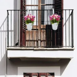 FAVSON Pots Suspendus Balcon - Ensemble de 4 Pots de Fleurs Suspendus pour Balcon et Jardin -Toupie Soldes 30647672 3