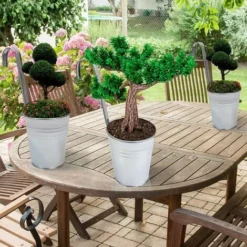 FAVSON Pots Suspendus Balcon - Ensemble de 4 Pots de Fleurs Suspendus pour Balcon et Jardin -Toupie Soldes 30647672 4