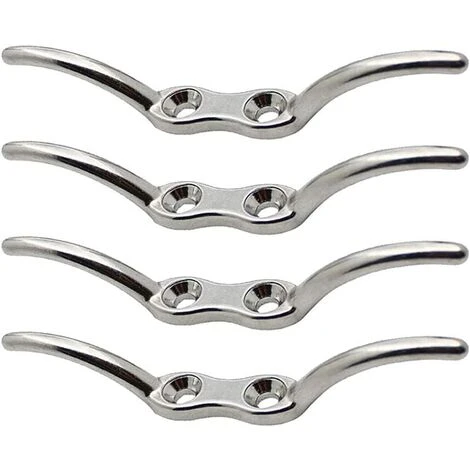 ABCRITAL Taquet Amarrage en Acier Inoxydable - 4 Pièces pour Yacht, Bateau, Stores et Rideaux 3 ABCRITAL Taquet Amarrage en Acier Inoxydable - 4 Pièces pour Yacht, Bateau, Stores et Rideaux