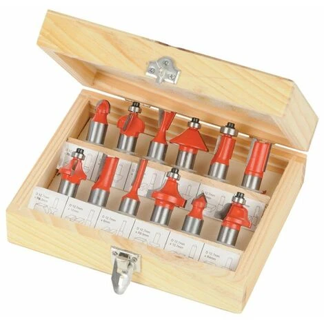 SILVERLINE Coffret de 12 Fraises à Défoncer TCT 1/2'' - 1/2'' pour Défonceuse, Affleureuse et Toupie 3 SILVERLINE Coffret de 12 Fraises à Défoncer TCT 1/2'' - 1/2'' pour Défonceuse, Affleureuse et Toupie