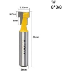 ABCRITAL 8mm T-Track Routeur - Fraise en T pour Rainure en Bois, Compatible avec Défonceuse et Affleureuse -Toupie Soldes 32949477 3